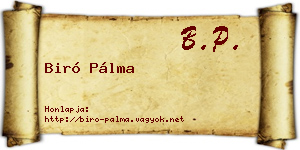 Biró Pálma névjegykártya